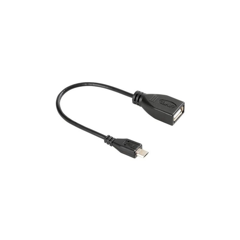 PremiumCord Cavo Adattatore USB OTG – Da USB A Micro USB + Spina Micro USB, 14 Cm, Nero