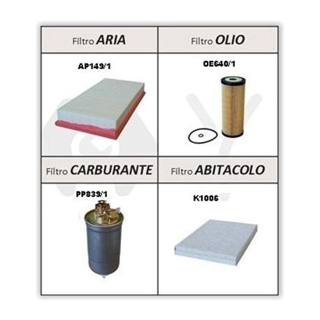 Kit filtri Audi A3 I-Seat-Skoda-VW Golf IV 1.9 TDI